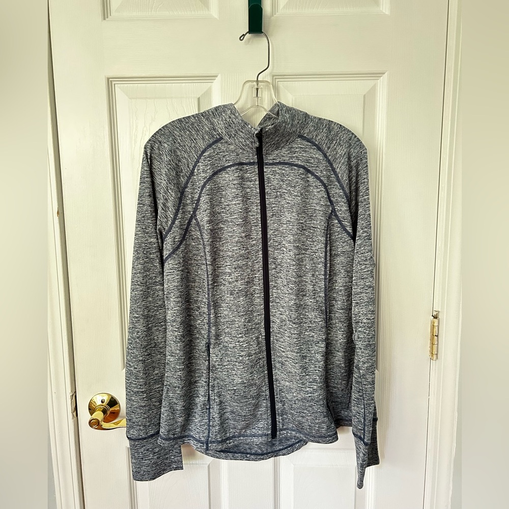 Ideology Blue and White Workout Sweater